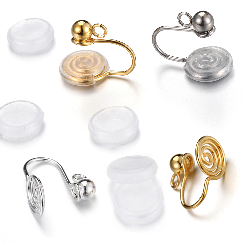 Body Jewels - 10個入り ステンレス製 イヤークリップ スパイラルイヤリング セッティング ノンホールピアス