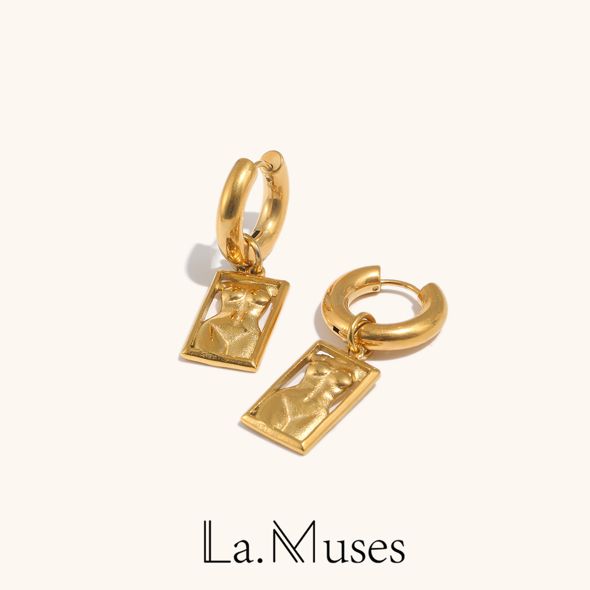 Body Jewelry La - 女性のためのステンレス鋼のイヤリング,長方形のボディアート,ファッショナブルなデザイン,ジュエリーギフト