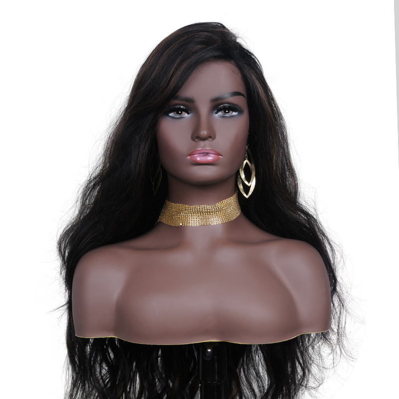 Body Jewelry Display Ideas - ダブルショルダーアフロダミーマネキンヘッドウィッグジュエリー帽子ガラスディスプレイ用ハーフボディモデルヘッド新しい小道具人形ヘッド