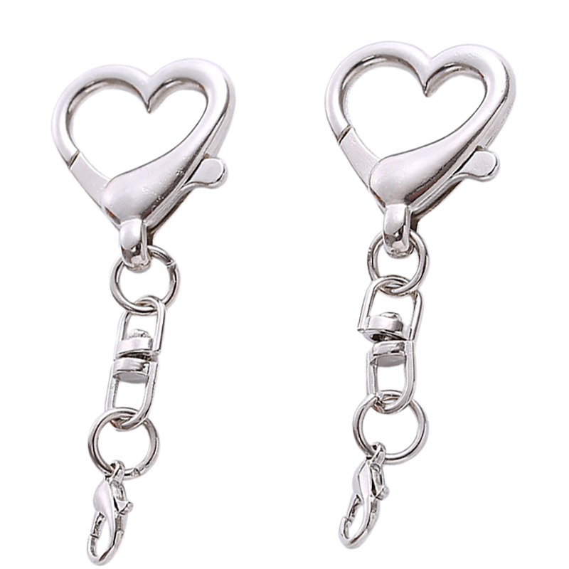 Body Jewelry Diy - 10/20/50個のユニークな合金ハートキーリングペンダント、DIYプロジェクト用のハート型クラスプ