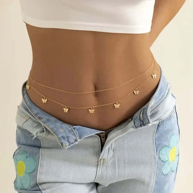 Body Jewels - 女性用バタフライチェーン,セクシーなベリーベルト,ボディジュエリー,ビーチアクセサリー,ウエストビーズ,新しい夏の魅力