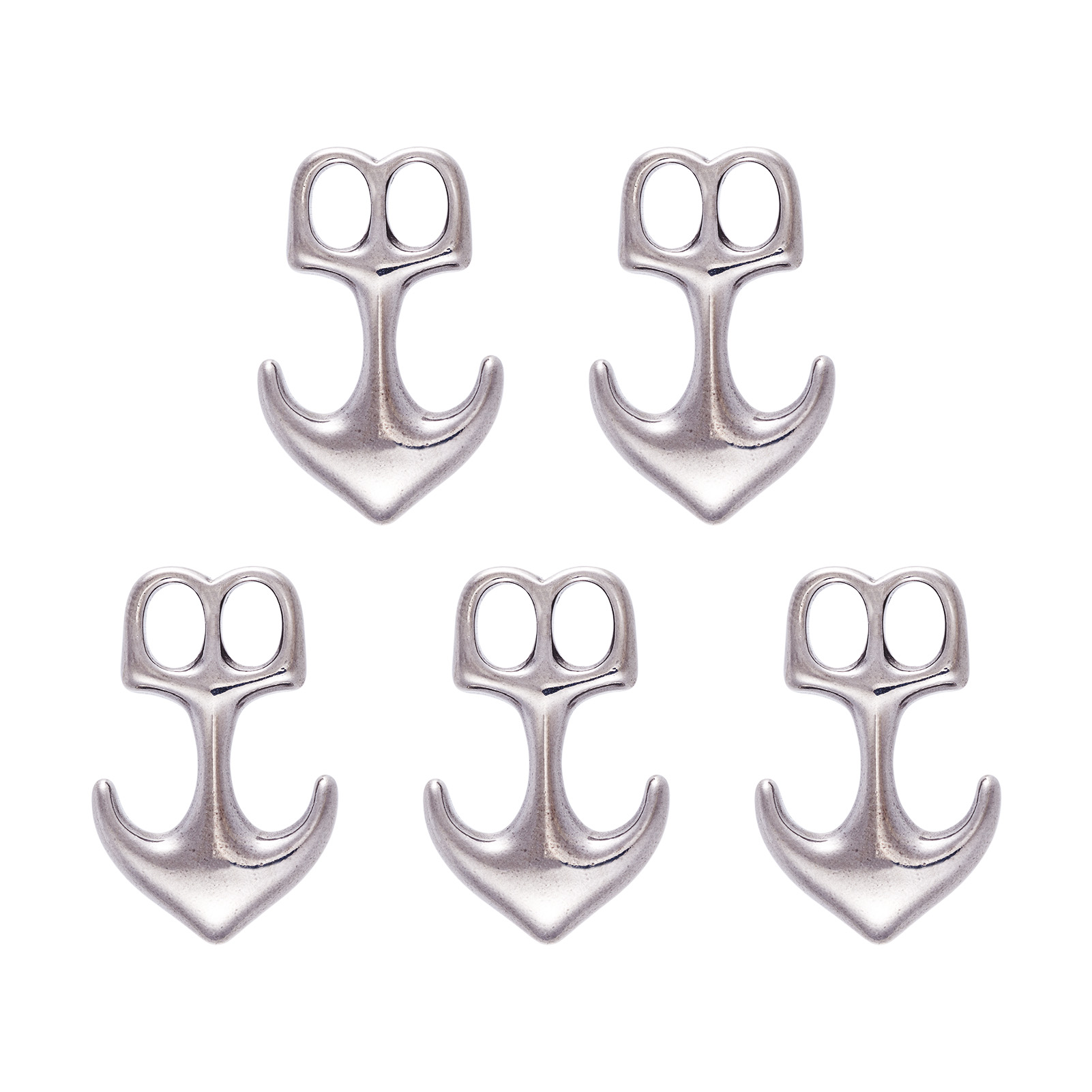 Body Jewelry Diy - 5 個アンカーフッククラスプ 304 ステンレス鋼コネクタ女性男性用レザーコードブレスレット閉鎖ジュエリー作成 DIY アクセサリー