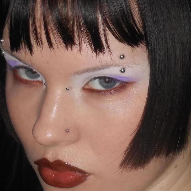 Body Jewelry Eyebrow - 321 個非ピアスリップスタッドステッカー自己粘着防水再利用可能な偽リップネイル眉毛鼻リングボディへそジュエリー