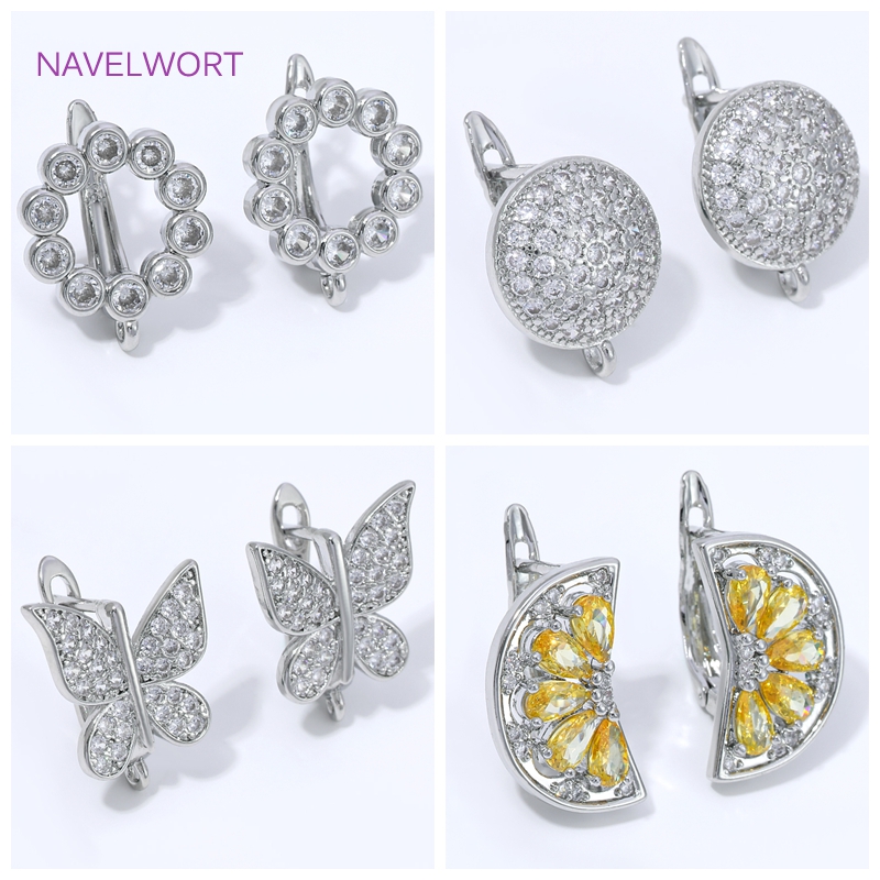 Body Jewelry Diy - 18K金メッキ扇形フラワーイヤワイヤーイヤリング金具、真鍮製基本留め具イヤリングフッククラスプ、DIYジュエリー材料
