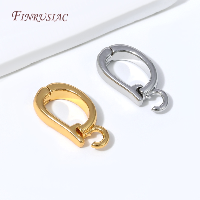 Body Jewelry Diy - 18K金メッキエンハンサーベイルクラスプ、D型開閉式ペンダントコネクター、ジュエリー製作DIYブレスレットアクセサリー用