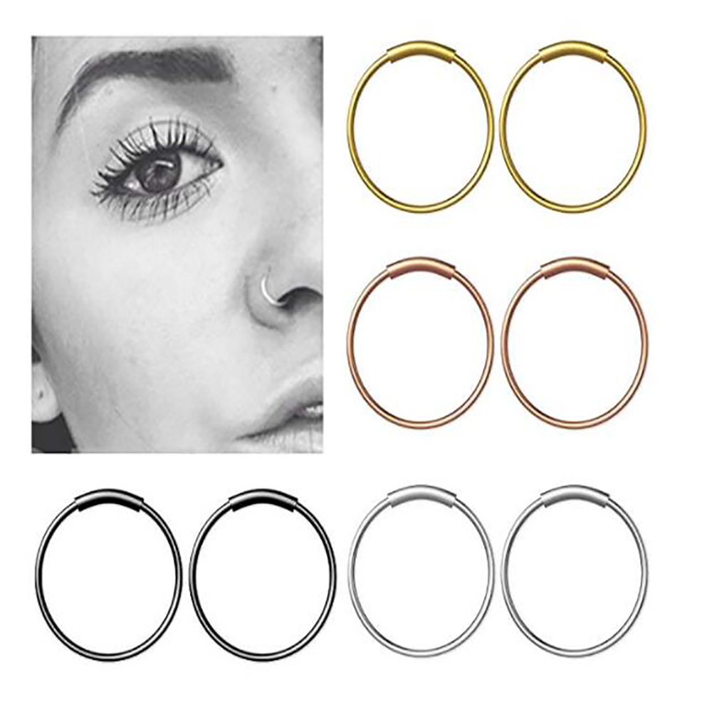 Body Jewelry Eyebrow - 3 ピース/ロット 316L サージカルスチール シームレス連続フープリング 鼻、眉毛、耳珠、リップ、耳用リング、6mm