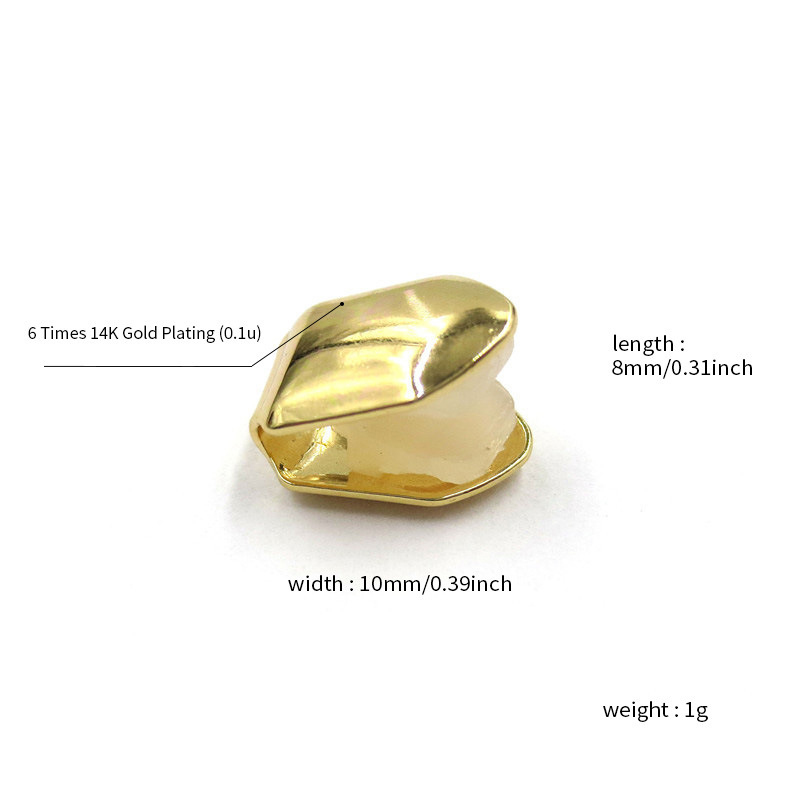 新しい1～3個入りシングル歯キャップ、歯用グリル、ラッパーパ - Body Jewelry Gold Plated のレビューと価格