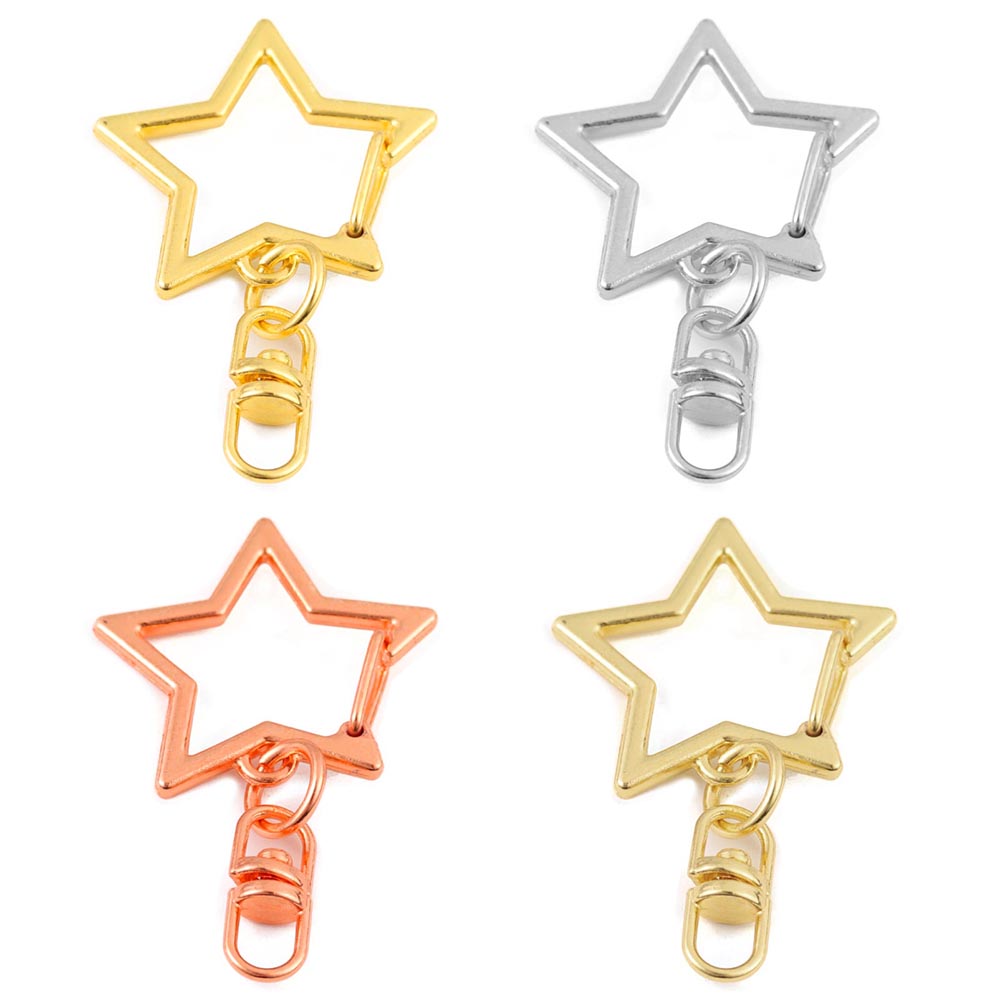10個入り 合金製 星型スナップキーホルダー ロブスタークラ - Body Jewelry Diy のレビューと価格