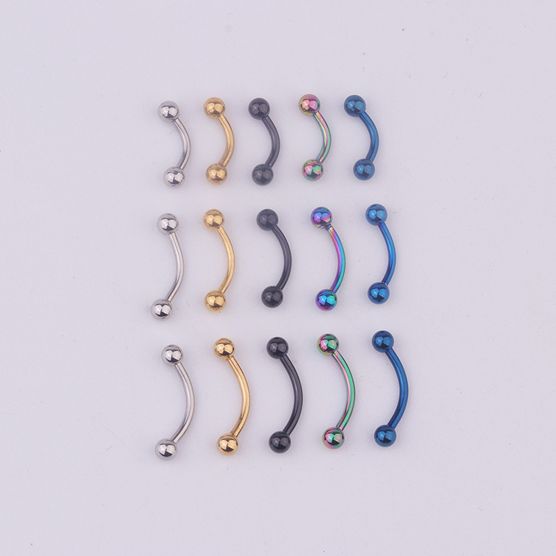 5個/ロット 16G 316Lステンレス鋼製カーブバーベル  - Body Jewelry Eyebrow のレビューと価格