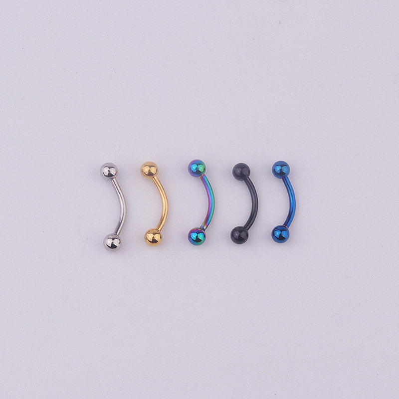 5個/ロット 16G 316Lステンレス鋼製カーブバーベル  - Body Jewelry Eyebrow のレビューと価格