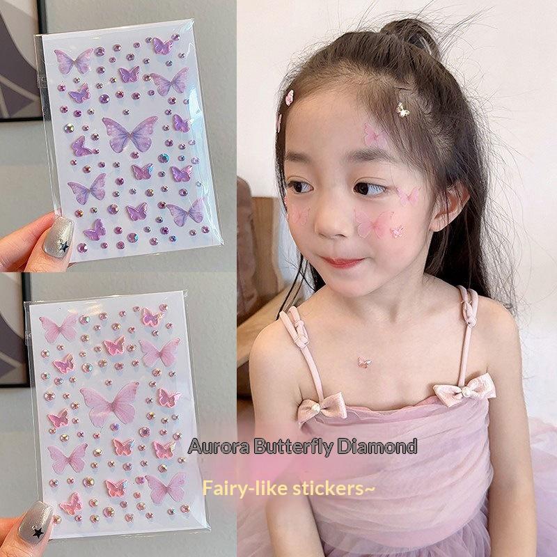 フェイスペインティングステッカー子供用女の子ステッカーグリッ - Body Jewelry Eyebrow のレビューと価格