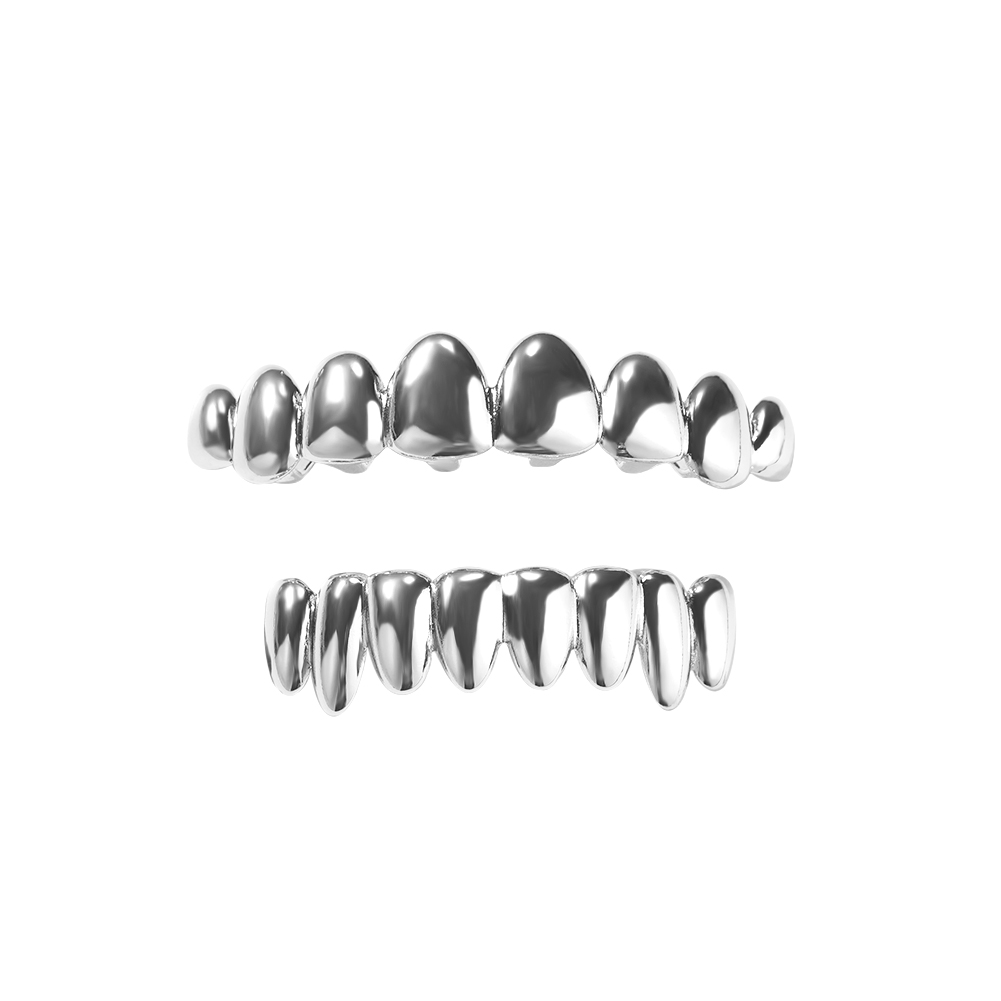 ブリンブリンキング-上下に磨かれたグリルのセット,8つの歯, - Body Jewelry Gold Plated のレビューと価格