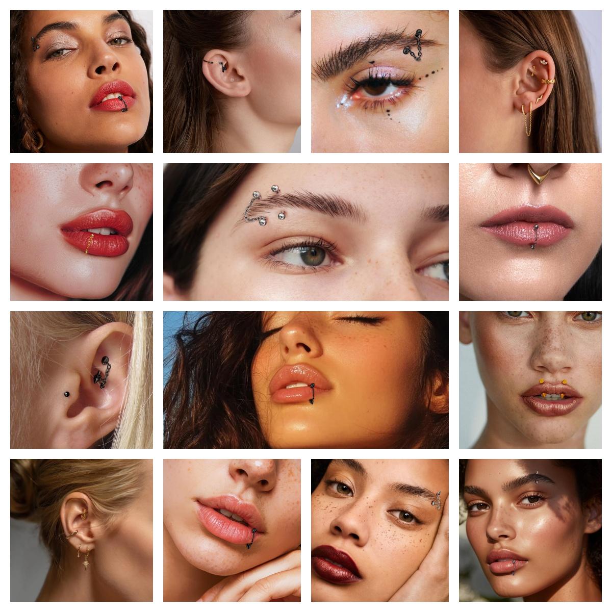 3個入り ステンレス製 16G チェーン トラガス ヘリック - Body Jewelry Vertical Labret のレビューと価格
