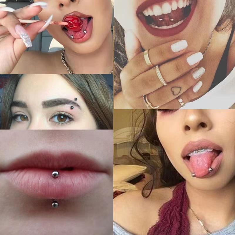 24個入り 16G ステンレス製 カーブバーベル アイブロウ - Body Jewelry Vertical Labret のレビューと価格
