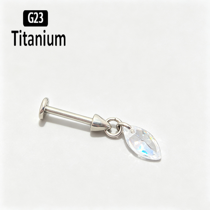G23チタン製ピアス バーチカルインターナルスレッドスタッド - Body Jewelry Vertical Labret のレビューと価格