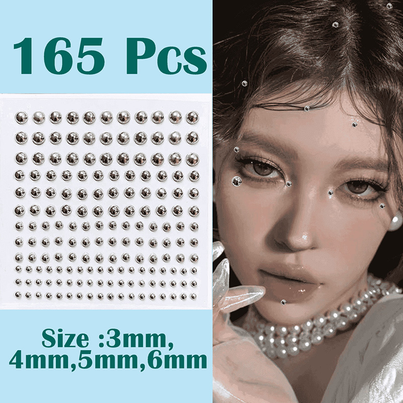 3D 顔目パーティーメイクタトゥーステッカーアクリルダイヤモ - Body Jewelry Eyebrow のレビューと価格