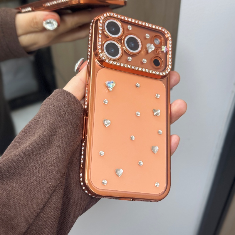 手作りの宝石で飾られたクリスタルメッキのオレンジ色のiPho - Body Jewels のレビューと価格