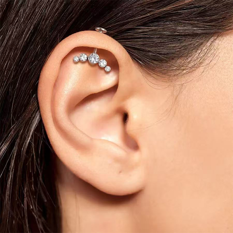 G23チタン製イヤーピアス 内部ネジ式 垂直下向きロッド リ - Body Jewelry Vertical Labret のレビューと価格
