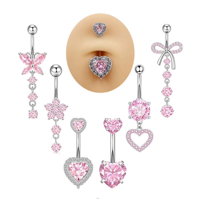 [LA] 1 個シンプルなハートへそリング女性ガールズファッ - Body Jewelry La のレビューと価格