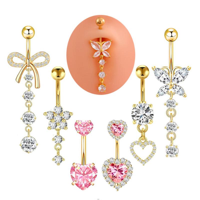[LA] 1 個シンプルなハートへそリング女性ガールズファッ - Body Jewelry La のレビューと価格