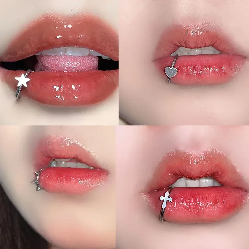 ステンレス鋼リップリングヒンジ付きスターバイトピアス鼻リング - Body Jewelry Vertical Labret のレビューと価格
