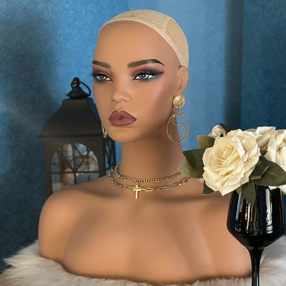 ヨーロッパのリアルなマネキンヘッド、肩付き、1個、赤い唇、ハ - Body Jewelry Display Ideas のレビューと価格