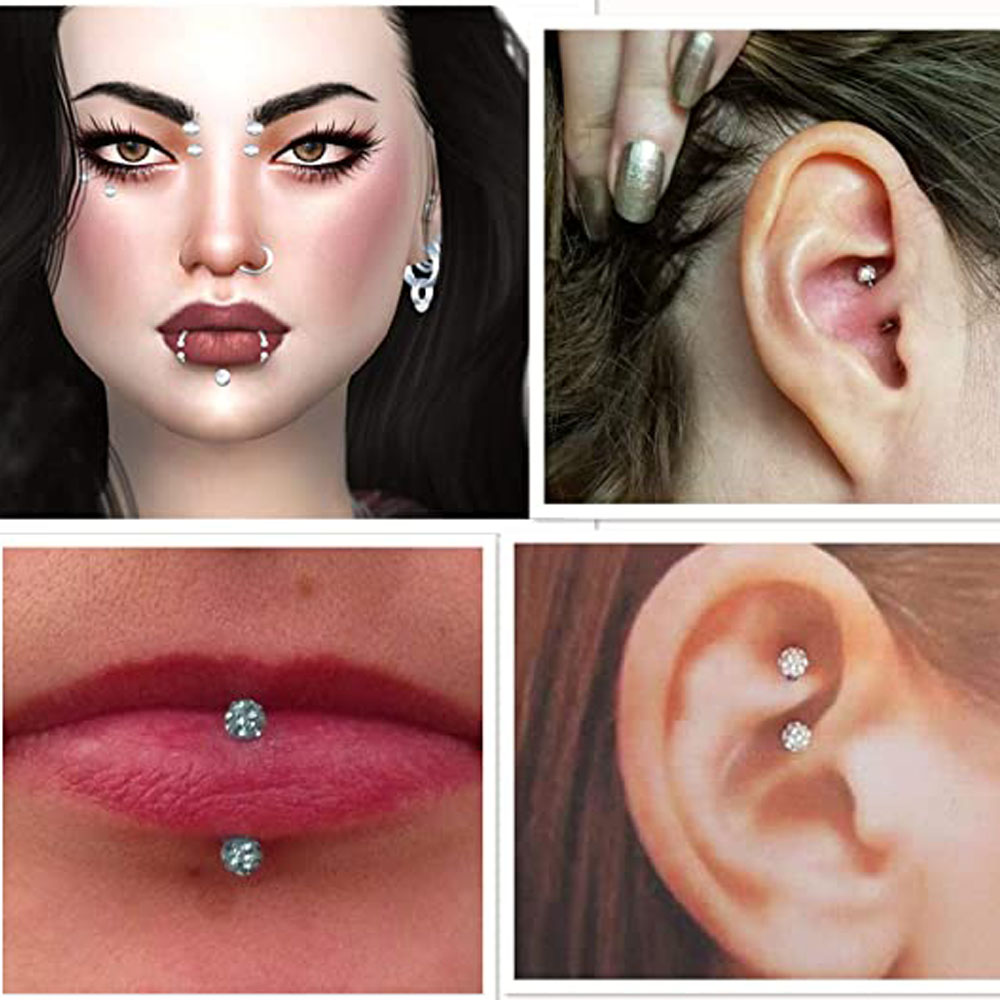 垂直ピアスリング,ヘリックス,conch,rook,耳珠,リ - Body Jewelry Vertical Labret のレビューと価格