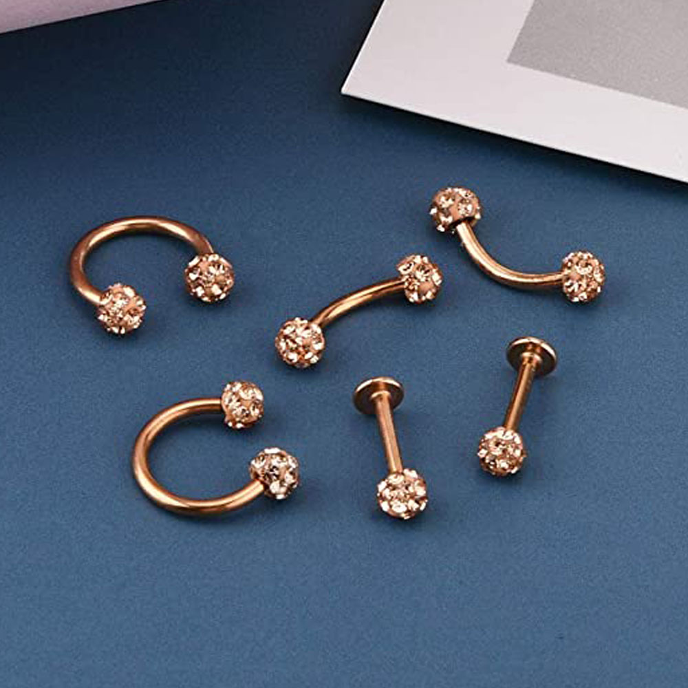 垂直ピアスリング,ヘリックス,conch,rook,耳珠,リ - Body Jewelry Vertical Labret のレビューと価格