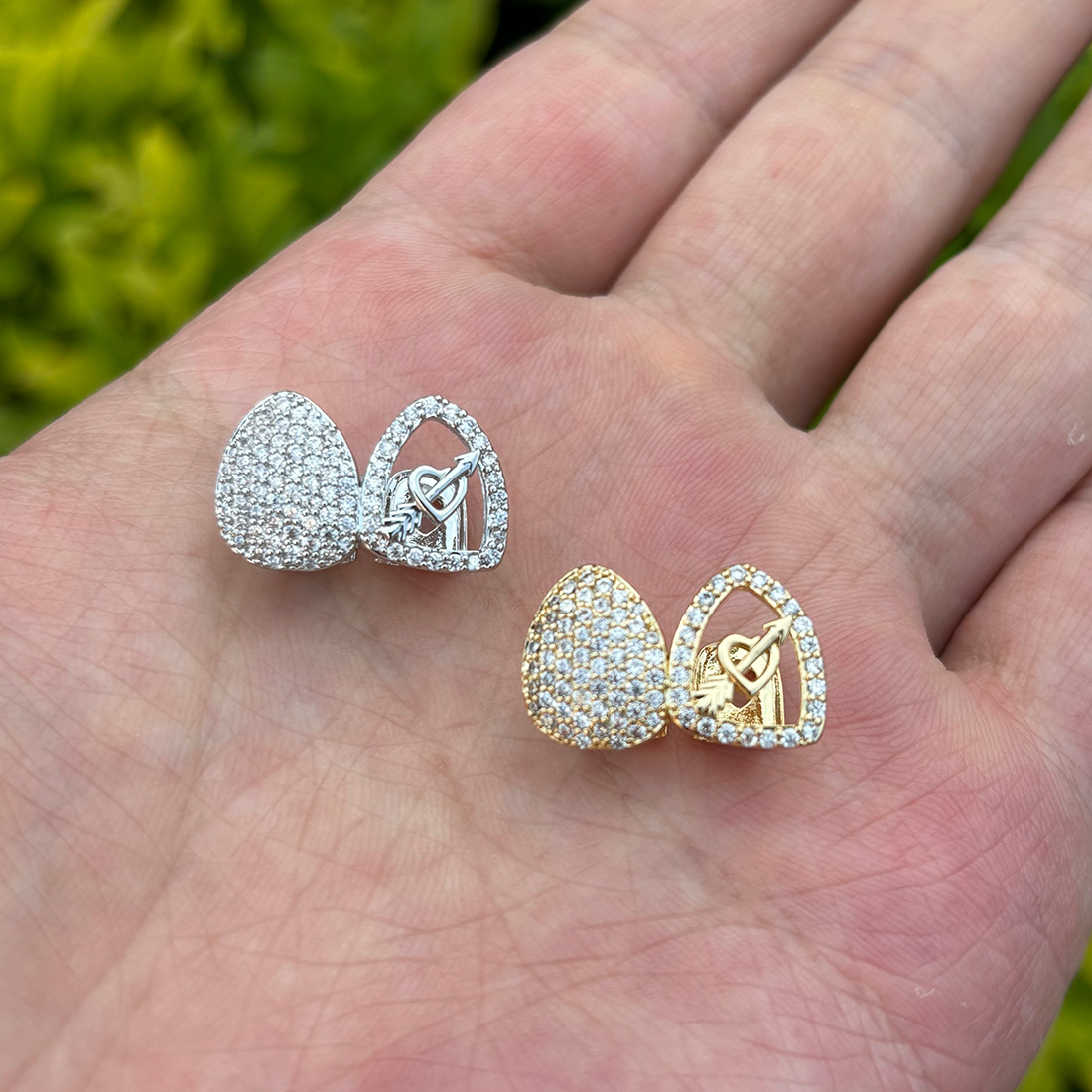 女性と男性のためのr独身の日ジルコニア歯列キャップ、ヒップホ - Body Jewelry Gold Plated のレビューと価格