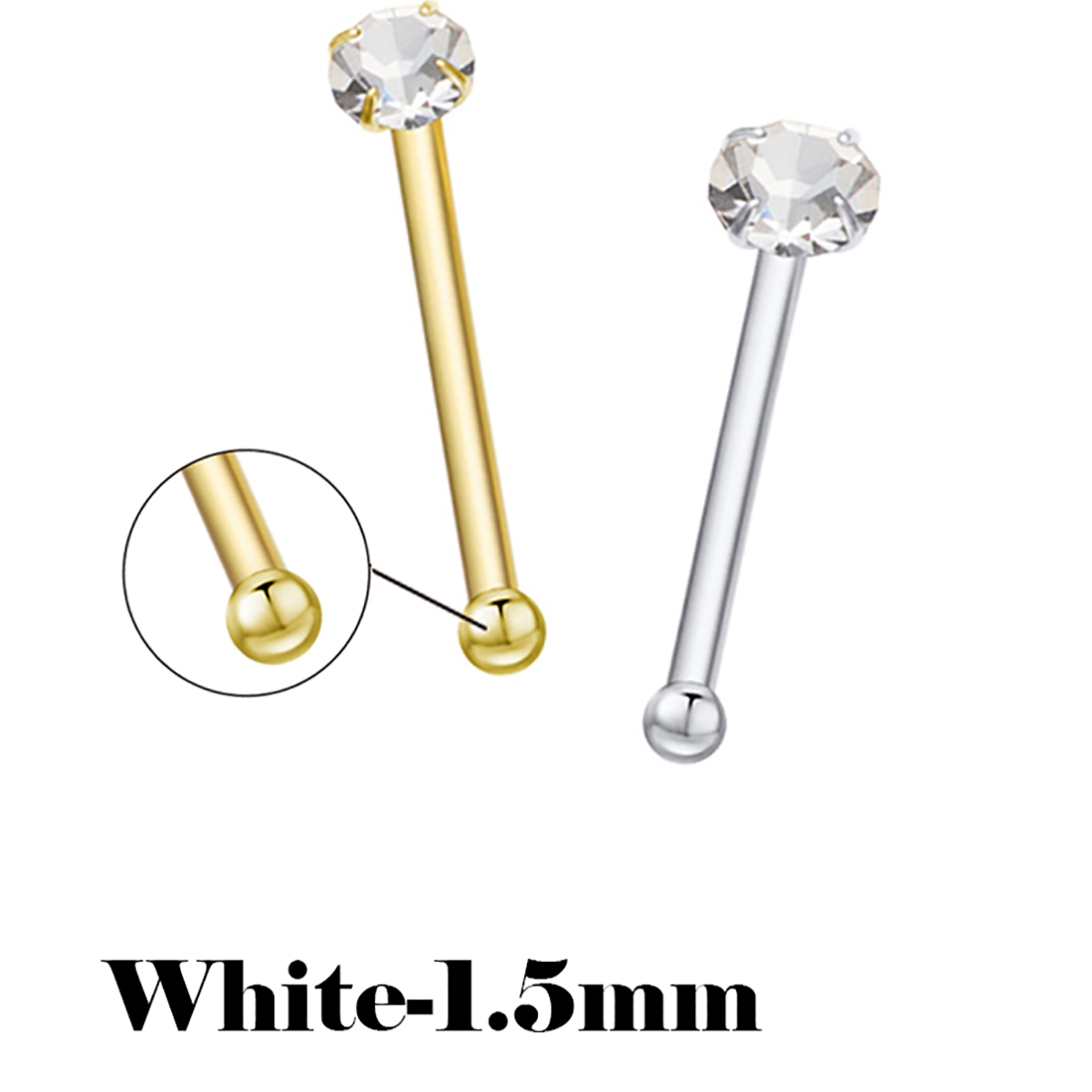 925 スターリングシルバーノーズスタッドミニ 1.5 ミリ - Body Jewelry La のレビューと価格