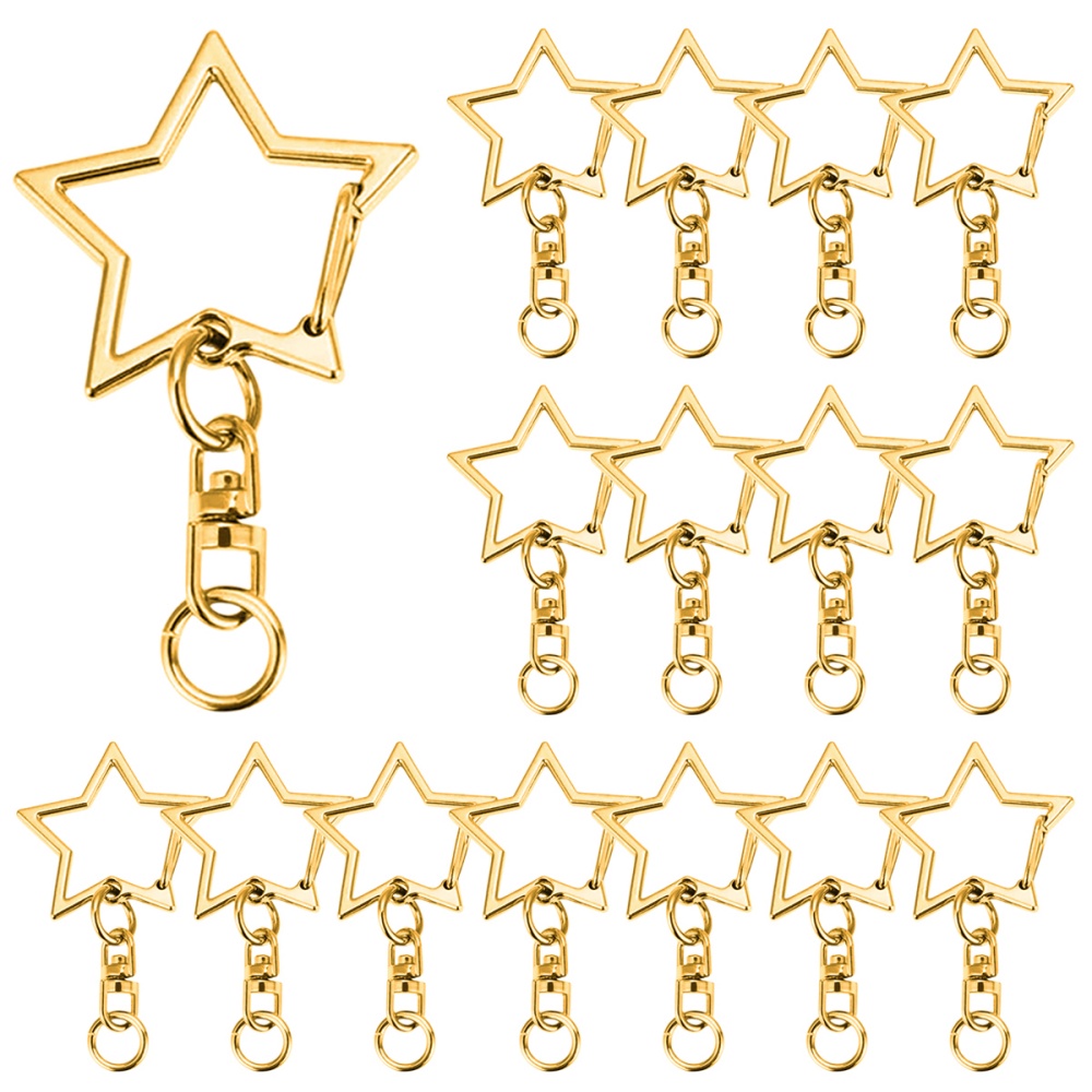 5/15/25/50セット星型スナップキーホルダーロブスター - Body Jewelry Diy のレビューと価格