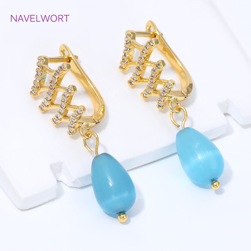 18K金メッキ扇形フラワーイヤワイヤーイヤリング金具、真鍮製 - Body Jewelry Diy のレビューと価格