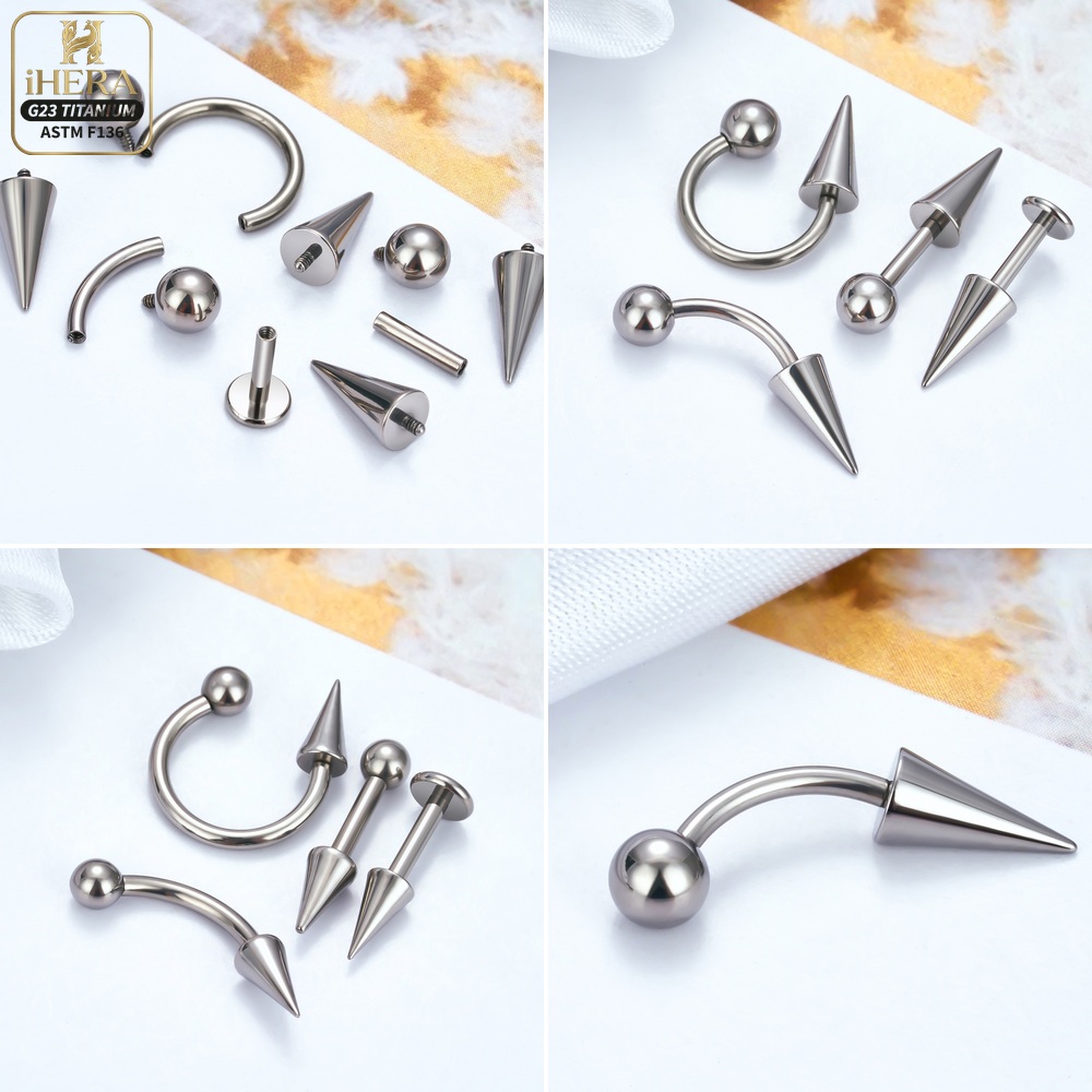 チタンボールコーン交換用パーツ10個セット ヘリックス トラ - Body Jewelry Vertical Labret のレビューと価格