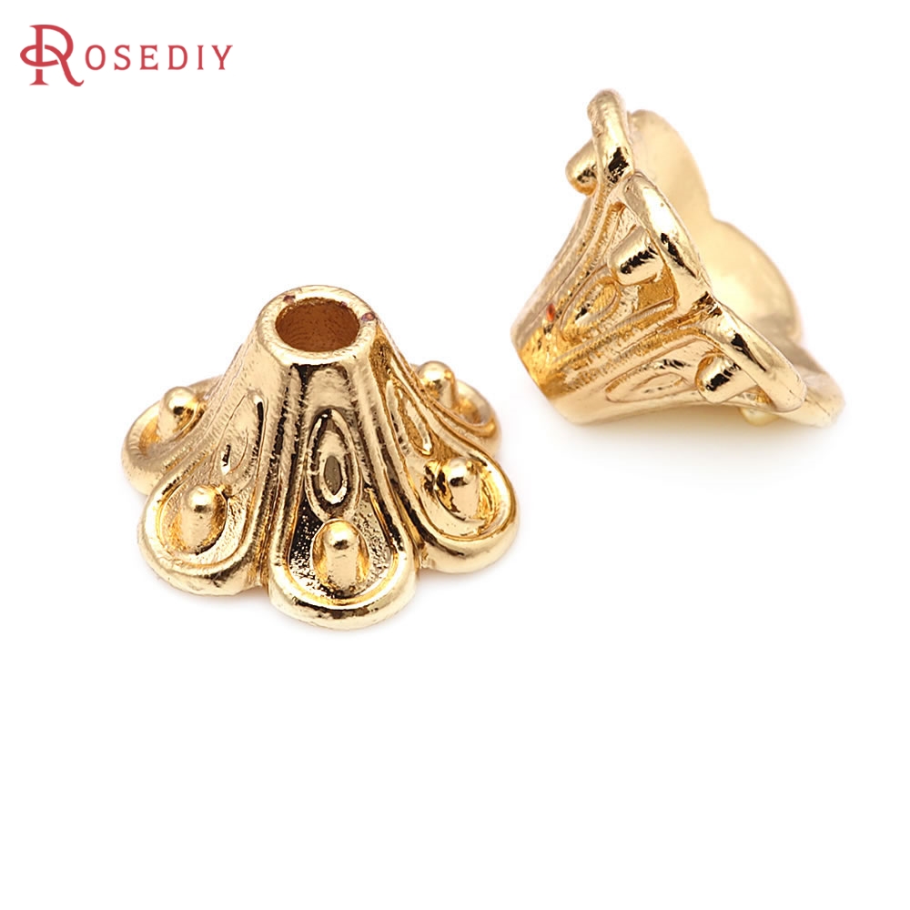 18Kゴールドカラー真鍮製スピーカー型ビーズキャップ、円錐形 - Body Jewelry Diy のレビューと価格