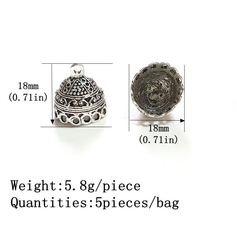 新しい 5 個 18 ミリメートルレトロメッキ亜鉛合金ベル形 - Body Jewelry Diy のレビューと価格