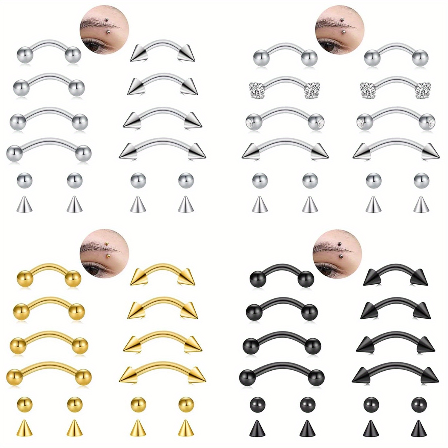 8 個のルーク ピアス ジュエリー ルーク イヤリング、垂直 - Body Jewelry Vertical Labret のレビューと価格