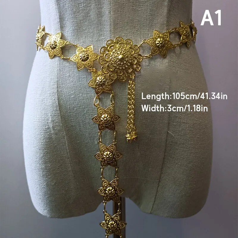 1PC 金属タイウエストチェーン女性タイ Dai ゴールドベ - Body Jewels のレビューと価格
