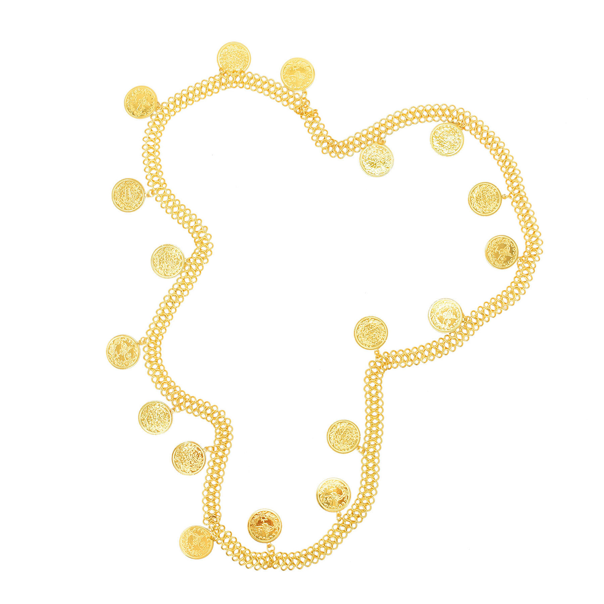 ゴールドメッキシンプルな大型コインタッセルクロスボディショル - Body Jewelry Gold Plated のレビューと価格